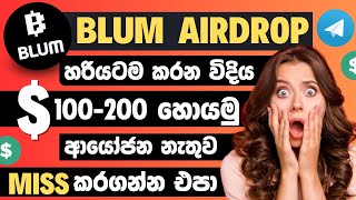 Blum Telegram Airdrop Sinhala  E Money Online   100200 Big Profite  Blum mining Sinhala [upl. by Olds]