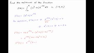 Maximum and minimum of a definite integral example [upl. by Farver89]