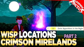 Every Wisp Location in Crimson Mirelands  Pokemon Legends Arceus [upl. by Bekki]