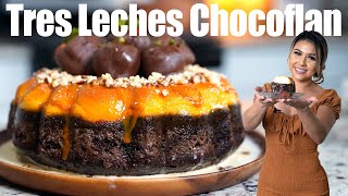 The Easiest and Most Delicious TRES LECHES CHOCOFLAN Perfect Everytime [upl. by Ahsienal]