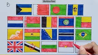 Gambar Semua Bendera Negara Berinisial B 9  Drawing [upl. by Egiaf]