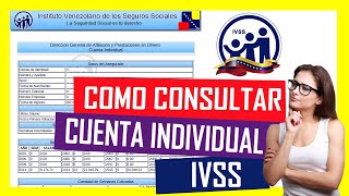 Cómo Solicitar y Consultar la CUENTA INDIVIDUAL IVSS 👀 [upl. by Kirk]