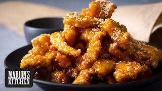 How To Make A Lighter Crispier Sesame Chicken  Marions Kitchen [upl. by Anaujal]