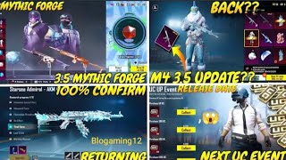 😱 Bgmi Next Mythic Forge Leaks  M4 Glacier 35 Update In Bgmi  Next Uc Event Bgmi 35 UPDATE [upl. by Dorian138]