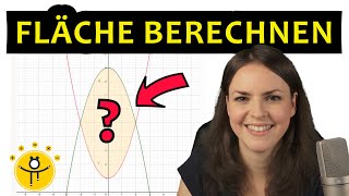 FLÄCHE zwischen 2 Graphen berechnen – Integral zwischen zwei Funktionen Kurven [upl. by Geithner]