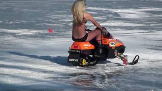 HOT BIKINI SNOWMOBILE RACES [upl. by Klump]