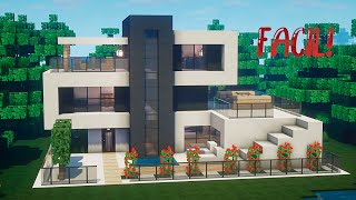 ✅Cómo hacer una casa MODERNA en Minecraft🏡 FÁCIL Y RÁPIDO 4 [upl. by Ulick]