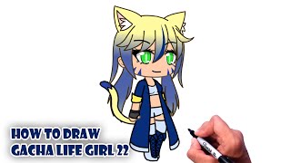 How to Draw Gacha Life Girl Character 22  Step by step drawing [upl. by Timothee]