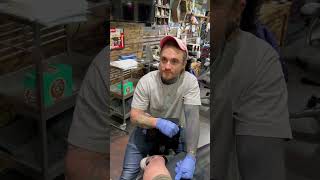 Bad back throwback shortsviral tattoist tattooshop tattooartist [upl. by Eanehs]