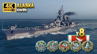 Cruiser Alaska Excellent game on map Haven  World of Warships [upl. by Eimaj]