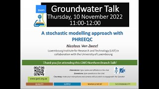 GWD Talk A stochastic modelling approach with PHREEQC  N van Zweel [upl. by Gean]