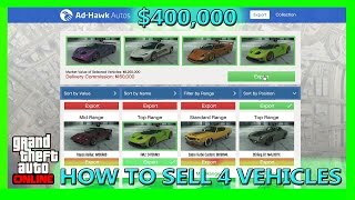 GTA 5 How To Sell 4 Vehicles In The Warehouse Online 400000 Easy Money [upl. by Felicio]