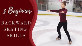 Figure Skating Backwards for Beginners  3 Skating Skills [upl. by Octavla]