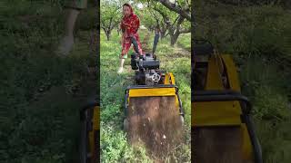 Grassreturning machine Weeding grasscutting machine Doubleaxis weedingmachine Relatedviralvideo [upl. by Nayhr]