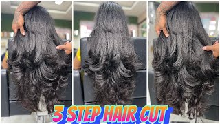 How to do step hair cut in just 3 stepsAdvanced Step hair cuttutorialeasy waystep by step cut [upl. by Packer]