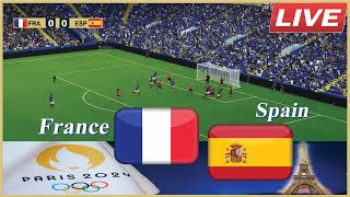 🔴France vs Spain LIVE🗼Olympic Games 2024 ⚽ Watch Match LIVE Today Game Simulation [upl. by Daffie793]