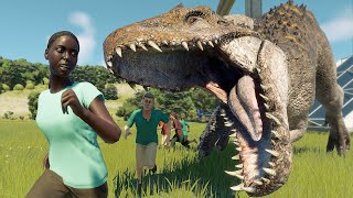 INDOMINUS REX VS INDORAPTOR VS SPINOSAURUS DINOSAURS BATTLE  Jurassic World Evolution 2 [upl. by Nodnyl]