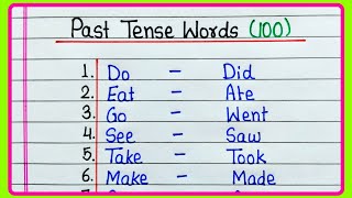 Past tense words  100 Examples of Past tense  Past tense  Past tense words 100 [upl. by Abbottson]