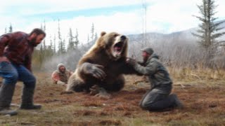 Grizzly Shot 9 Times With Rifle And Still Ambushes Hunters [upl. by Ayalat]