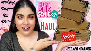 Nykaa Hot Pink Sale 2024  Nykaa Hot Pink Sale Recommendations Under Rs100  Antima Dubey Samaa [upl. by Ecidna833]