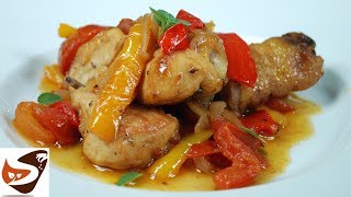 Pollo con peperoni Ricetta facile e appetitosa  Secondi piatti [upl. by Oeramed676]