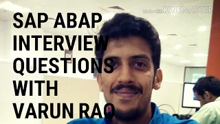 SAP ABAP  Interview Questions for all  Real time Expectations  Varun Rao [upl. by Colyer]