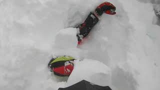 Man Jumps on Snowmobile and Desperately Digs Out Friend Caught in Wyoming Avalanche [upl. by Leahcimed]