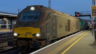 68003 and 68006 passing Ashford international on 6M95 Nuclear Flask with thrash amp lovely power noise [upl. by Adnovoj]