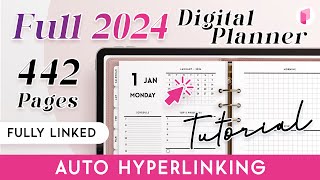 How to make a Full Digital Planner for 2024  Hyperlinked [upl. by Doretta]