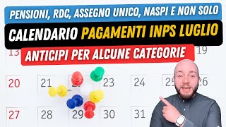 📅 PAGAMENTI INPS DI LUGLIO Ecco chi avrà la ricarica in anticipo [upl. by Arundel]