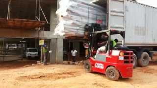 forklift container unloading [upl. by Kcired]