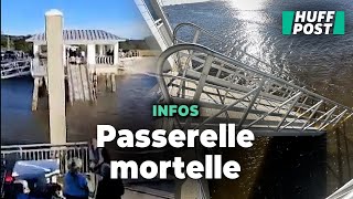 Aux ÉtatsUnis une passerelle s’effondre sur une île en Géorgie et fait 7 morts [upl. by Rehposirhc]