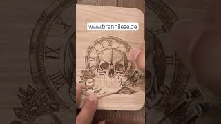 Brandmalerei Totenkopf  Woodburning Skulptur [upl. by Byers]