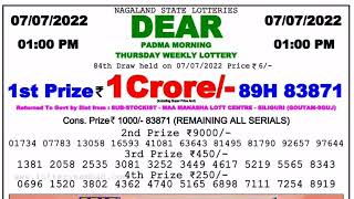 fax lottery sambad dear lottery sambad 1pm 070722  today result Nagaland State sambad lottery [upl. by Ahsenod]