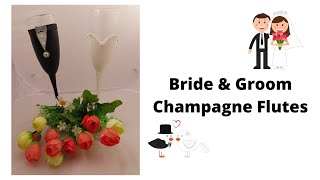 DIY Bride amp Groom Champagne Flutes [upl. by Felten67]