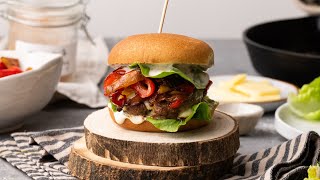 Spicy Beef Fajita Burger Recipe [upl. by Raynell199]