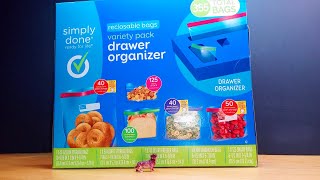 Unboxin Doxin  Simply Done Reclosable Bags Variety Pack Drawer Organizer [upl. by Ladonna]