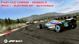 F1® 24  DUO CARRER  Adriatic Rimac  Season 2  Race 1  Austrian GP Sprint [upl. by Elram28]