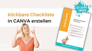 So erstellst du eine klickbare Checkliste in Canva  Freebie erstellen  CanvaTutorial [upl. by Airdnax229]