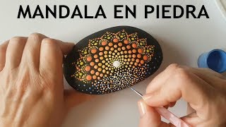 Como pintar mandalas en piedras 3  Mandala verano soleado [upl. by Oiraved]