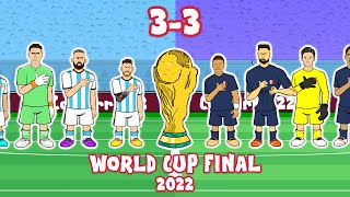 🏆MESSI WINS THE WORLD CUP🏆 Argentina vs France 33 Cartoon Goals Highlights Final 2022 Penalties [upl. by Resay]