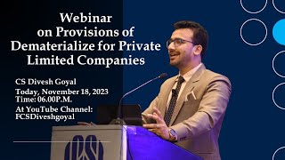 Dematerialization of Shares of Private Limited Company  Live Discussed  Webinar [upl. by Sirovat859]