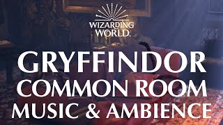 Harry Potter Music amp Ambience  Gryffindor Common Room  Peaceful Fireside Relaxation amp Rain Storms [upl. by Eerehs719]