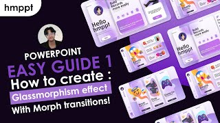 EASY GUIDE How to make Glassmorphism effect in Powerpoint from design to animation step by step [upl. by Joon350]