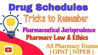 Drug Schedules  Tricks to Remember Pharmaceutical Jurisprudence Pharma Law amp Ethics  gpat esic [upl. by Mignonne686]