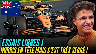 RÉSUMÉ ESSAIS LIBRES 1 GRAND PRIX DAUSTRALIE  NORRIS EN TÊTE MAIS LE TOP 6 EN MOINS DUN DIXIÈME [upl. by Lavinia951]