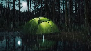 Rain on Tent with Lightning Storm amp Thunder  Heavy Downpour Ambience for Relaxing Sleep [upl. by Einnor]