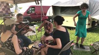 Indian on a Stump  Miss Moonshine buckdancing to fiddlers Amy Alvey amp Brad Leftwich [upl. by Sekoorb]