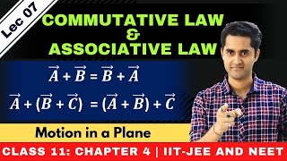 Scalars and Vectors Lec 07  Commutative Law and Asociative Law of Vector Addition  JEE  NEET [upl. by Clementas]