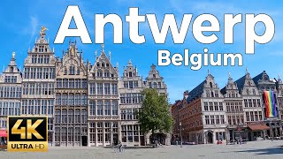 Antwerp Belgium Walking Tour 4k Ultra HD 60fps – With Captions [upl. by Winchell]